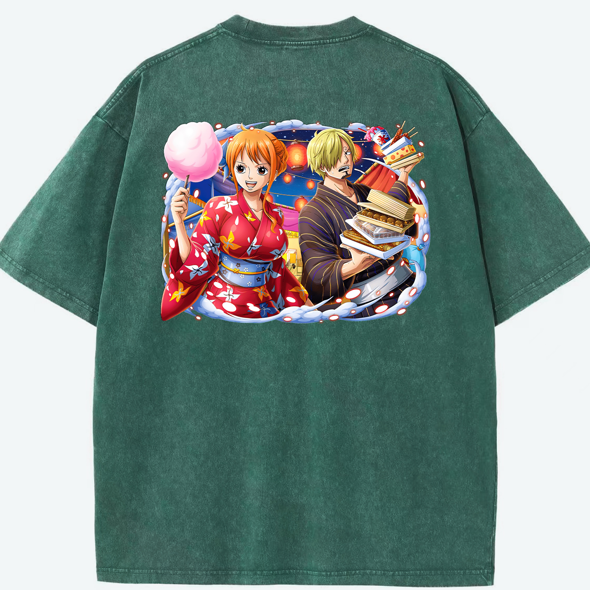 ワンピース サンジ ONE PIECE Sanji 綿100% ヴィンテージ風 半袖Tシャツ（背面プリント）